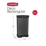 thumbnail of Curver - DECO bin METALLIC'S 50L avec pédale, rectangulaire, noir / noir métallisé noir métallisé