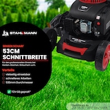 thumbnail of Rasenmäher Benzin mit Antrieb BR532 – 7,0PS (5,1kW), 53cm Schnittbreite, Mulchen, Schnitthöhenverstellung, Easy Clean Anschluss, 60L Korb