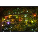 thumbnail of Konstsmide LED Biergartenkette, bunt, 10 bunte Birnen / 80 warm weiße Dioden, 24V Außentrafo, schwarzes Kabel