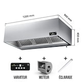 thumbnail of Hotte caisson avec moteur 1200x900x450 mm avec variateur, éclairage, filtre et robinet de vidange PREMIUM / GOLDINOX