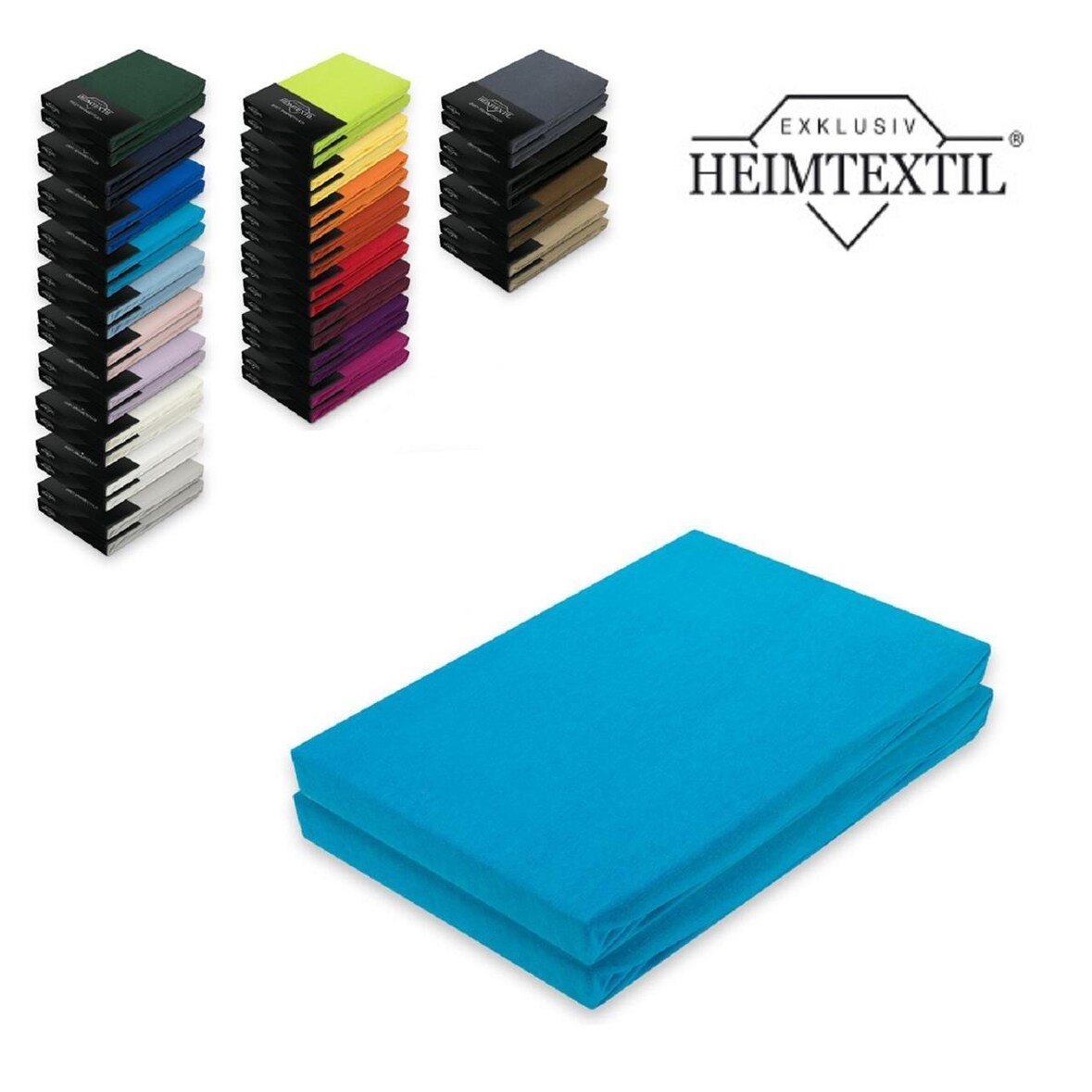 Jersey Spannbettlaken Premium  Marke Doppelpack  60 x 120 - 70 x 140 cm Türkis