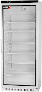 thumbnail of Romux® Kühlschrank ABS 600 Liter mit 1 Tür Glastür 77 cm mit Umluftkühlung weiß | Gastro Kühlschrank mit 600 L Kapazität - 4 Einlegeböden und 280 W