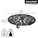 thumbnail of WAGNER Pflanzenroller BLACK EDITION Ø 30 x 5,5 cm, innen & außen, Stahl, schwarz, Bremsen, Tragkraft 60 kg - 20093601