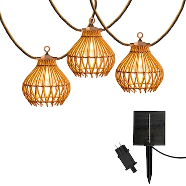 Lumisky Luci solari a stringa ROTILIA 10 LED 8M Polirattan Beige