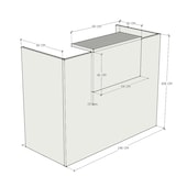 thumbnail of Oficit. Mostrador de recepción y oficina, blanco con sobremostrador olmo. Fácil de montar. Fabricado en España. Medidas: 140x50x105(an x fon x alt)