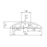 thumbnail of ROLINE Kabelkanal TPE Flex, 60 mm, schwarz, 1,8 m