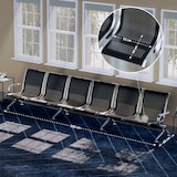 thumbnail of 6-persoons wachtbank Airport kunstleer zwart/zwart