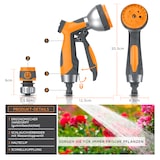 thumbnail of Brandson Garten Handbrause 7 Sprühprofile - Gartenbrause für Gartenschlauch - Spritzpistole Pistolengriff mit Halteclip - 1-8 bar Wasserdruck