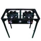 thumbnail of Gasfornuis 2 Branders 9KW 4 Voeten Gietijzeren Branders Verstelbaar in 3 Hoogtes - Buitenkeuken 74,5 x 40 x H80cm Piëzo Ontsteking