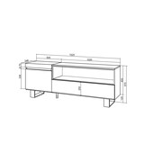 thumbnail of Mobile TV Soggiorno, Ampio spazio a disposizione, 150x35x57cm, Per TV fino a 65", Design industriale, Stile moderno, Rovere _ 431_10