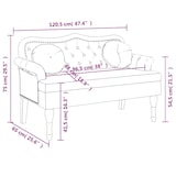 thumbnail of vidaXL Sitzbank mit Kissen Creme 120,5x65x75 cm Samt