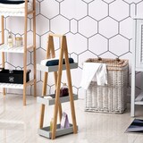 thumbnail of Scaffale Bagno in MDF e Bambù Kleankin con 3 Mensole Grigio