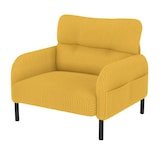 thumbnail of Merax Modulares 3er-Set Cord-Sofa: Sessel, 2-Sitzer & Hocker mit Tasche, Senfgelb