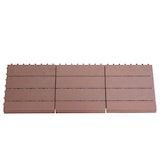 thumbnail of Baldosa WPC Ródano + cenefa, aspecto madera balcón/terraza, 11x cada una 30x30cm = 1m2 Premium ~ café lineal vertical