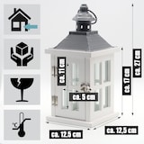 thumbnail of Dekovita, Laterne Holz Weiß -graues Dach