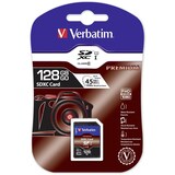 thumbnail of Verbatim SDXC-Card 128GB, Premium, Class 10, U1, UHS-I (R) 90MB/s, (W) 10MB/s, Retail-Blister