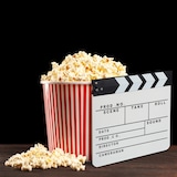 thumbnail of Relaxdays Filmklappe Holz, Regieklappe, Clapperboard, Szenenklappe, zum Beschriften, Hollywood Deko, HB 26 x 30 cm, weiß