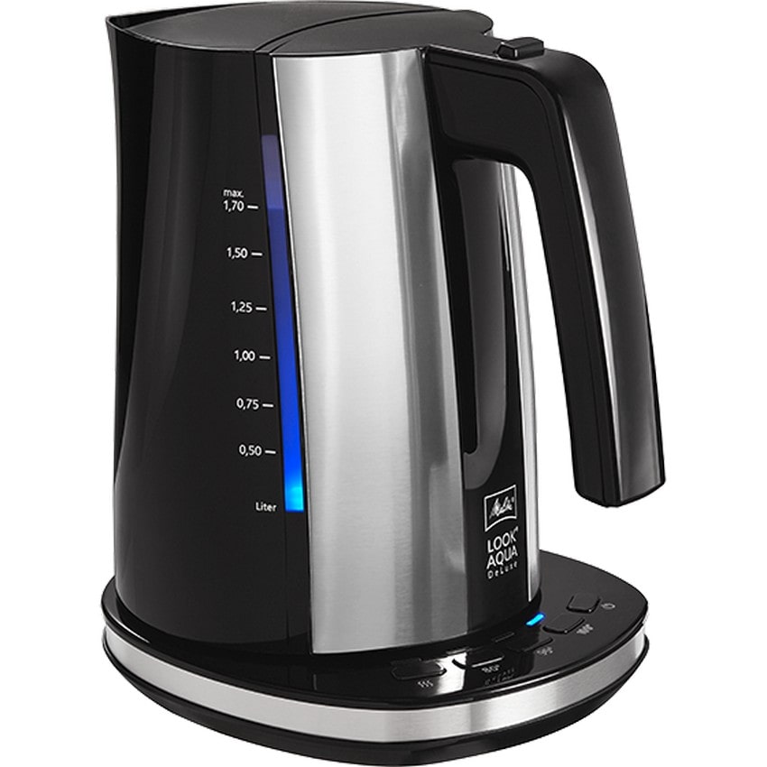 Melitta 1026-04 Look Aqua DeLuxe Wasserkocher 1,7 l schwarz/edelstahl