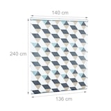 thumbnail of Relaxdays Duschrollo, 140x240 cm, Dreieck Muster, Seilzug, flexible Montage, Duschvorhang für Badewanne & Fenster, bunt