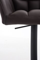 thumbnail of Barhocker SIHAR - Kunstleder Braun 64x45x88 cm Schwarz | Barstuhl Höhenverstellbar Mit Lehne Drehbar Tresenhocker Tresenstuhl Kneipenhocker