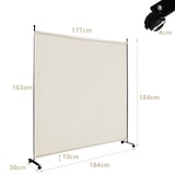 thumbnail of COSTWAY Divisória de 184 x 184 cm com rodízios, tela de 1 peça, divisória dobrável, feita de tecido(bege)