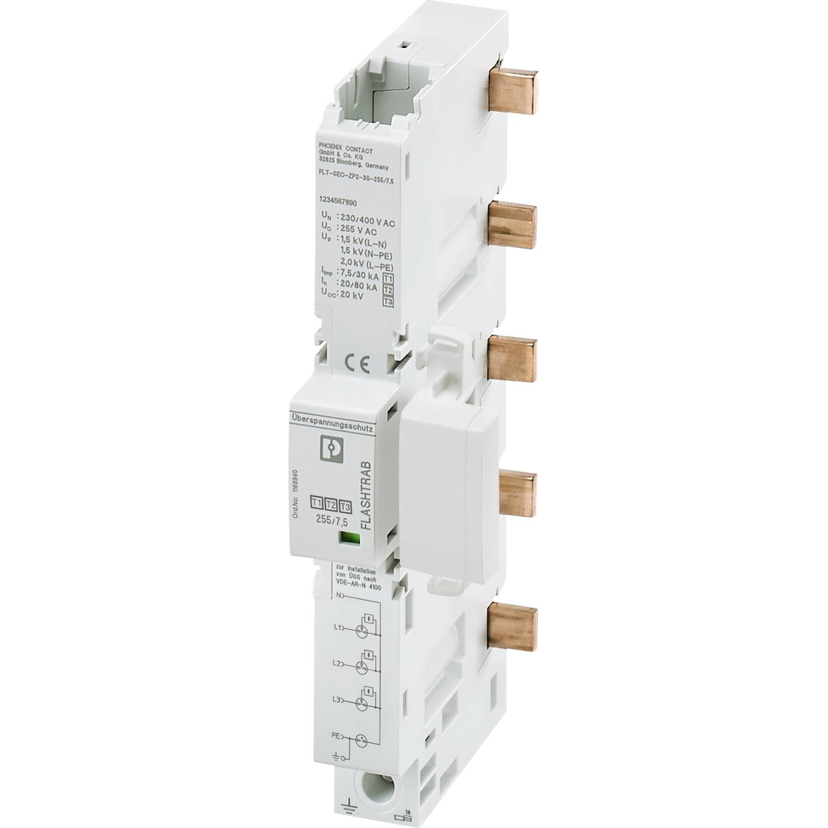 Phoenix Contact 1168940 FLT-SEC-ZP2-3S-255/7.5 Kombiableiter 20 kA 1 St.