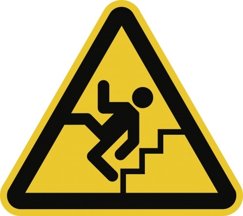 Warnung vor Treppe, Kunststoff, 200 mm SL