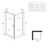 thumbnail of Aloni Duschkabine Eckdusche Schwingtür 6mm Klarglas 90x90x190cm