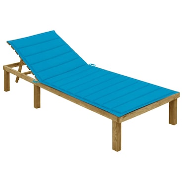 Helloshop26 - Espreguiçadeira espreguiçadeira para banhos de sol cama de jardim terraço mobiliário de exterior 200 cm com almofada 02_0012308