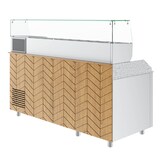 thumbnail of Gastronics Pizzakühltisch Premium – Kühltheke mit grauem Granit, Fischgrätenverkleidung, LED 207 x 80 x 145 cm 3 Türig