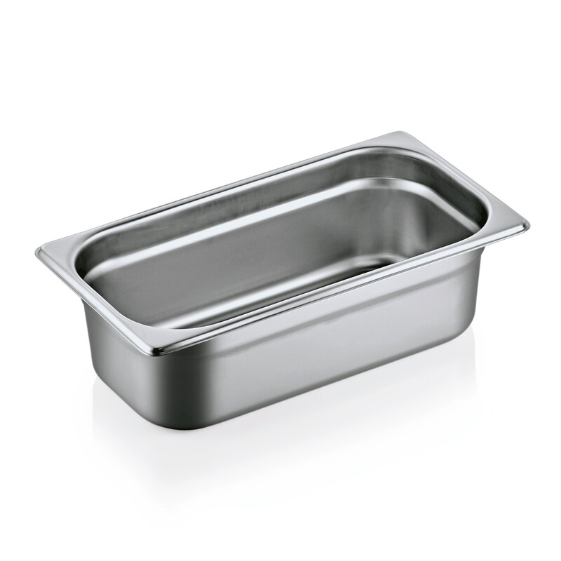 7x WAS Germany GN Behälter 1/3, 4 l, Höhe: 100 mm, Chromnickelstahl 18/8, Edelstahl