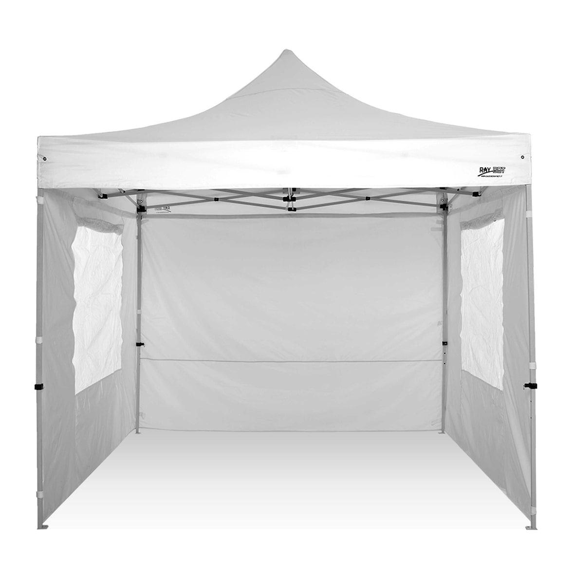 RAY BOT Gazebo pieghevole 3x3 bianco professionale con finestre. PVC 350g