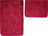 thumbnail of Almina Premium 2 teiliges Bademattenset mit Blumenmotiv Bordeaux