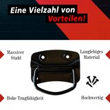 thumbnail of PRIOstahl Kistengriff Griff 1 Stück Schwarz 100 x 70mm + Befestigungsschrauben aus Stahl für Truhen