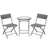 thumbnail of Outsunny Conjunto de Mesa e 2 Cadeiras Móveis Ratan para Jardím Exterior Pátio Terraço Dobrável Estrutura Aço