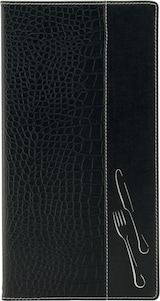thumbnail of Securit® Speisekartenhülle A45 "Design" - Schwarz - Kunstleder mit Krokodilleffekt - 4 Sichtseiten