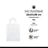 thumbnail of Gefrostete Plastiktasche mit weichen Griffen aus transluzentem HDPE 22 + 21 x 28 cm je 250 - Gimex