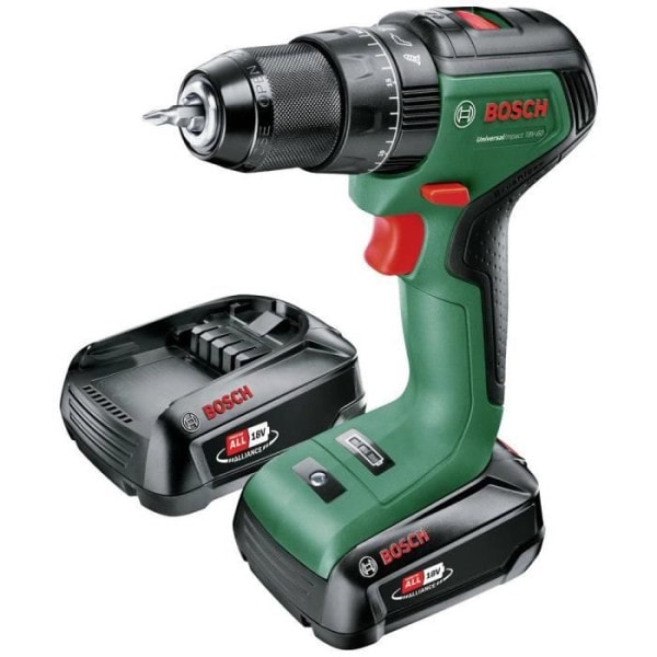 Perceuse visseuse Bosch UniversalImpact 18V60 Brushless (+2xbatteries 2,0Ah) + chargeur AL 18V-20 - 06039D7102 BOSCH
