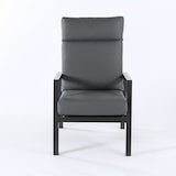 thumbnail of Poltrona para jardim reclinável com sistema hidráulico, em alumínio preto e almofadas cinzentas