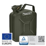 thumbnail of BW® Kraftstoffkanister Metall Benzinkanister 5 Liter - Bronzegrün - RAL 6031-F9 - TÜV-geprüft und UN-Zulassung - Made in Europe