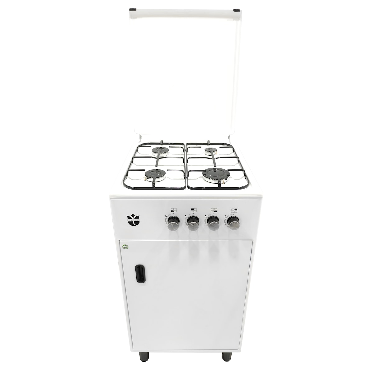 Gasmann 50cm Standherd SHG5050F weiß mit Flaschenfach Propan 50 mbar 4 Gas-Kocher /1 m Gasschlauch und Regler