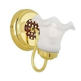 thumbnail of Wandleuchte Rattan Messing poliert / Opalglas