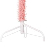 Ein rosa Baumständer mit Beinen.