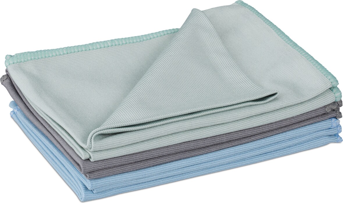 Relaxdays Mikrofasertücher 6er Set, 40x60, saugfähige Poliertücher Allzweckreinigung, waschbar, Küche, Bad & Auto, bunt