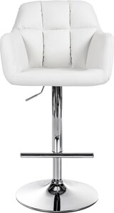 thumbnail of Barhocker TUBEL - Kunstleder Weiß 57x59x97 cm Silber | Barstuhl Höhenverstellbar Mit Lehne Drehbar Tresenhocker Tresenstuhl Kneipenhocker Kneipenstuhl