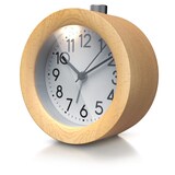 thumbnail of BEARWARE Analoger Wecker mit rundem Holzkorpus Holz Wecker mit beleuchtetem Ziffernblatt