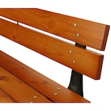 thumbnail of Gartenbank HWC-O20, Sitzbank Parkbank Holzbank 3-Sitzer, Gusseisen Holz Kiefer, 170cm ~ teak