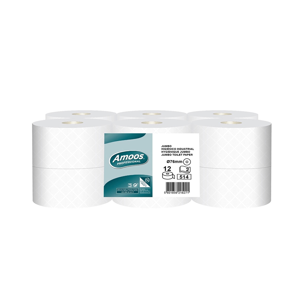 Papel Higienico (Jumbo) Amoos 2Fls 180mts (Pack12) (J621827.1)