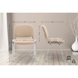 thumbnail of Chaise visiteur Ken support chromé tissu Crème