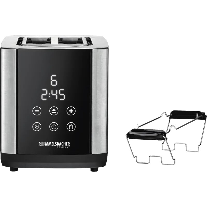 Rommelsbacher TO 850 Toaster Edelstahl-Schwarz